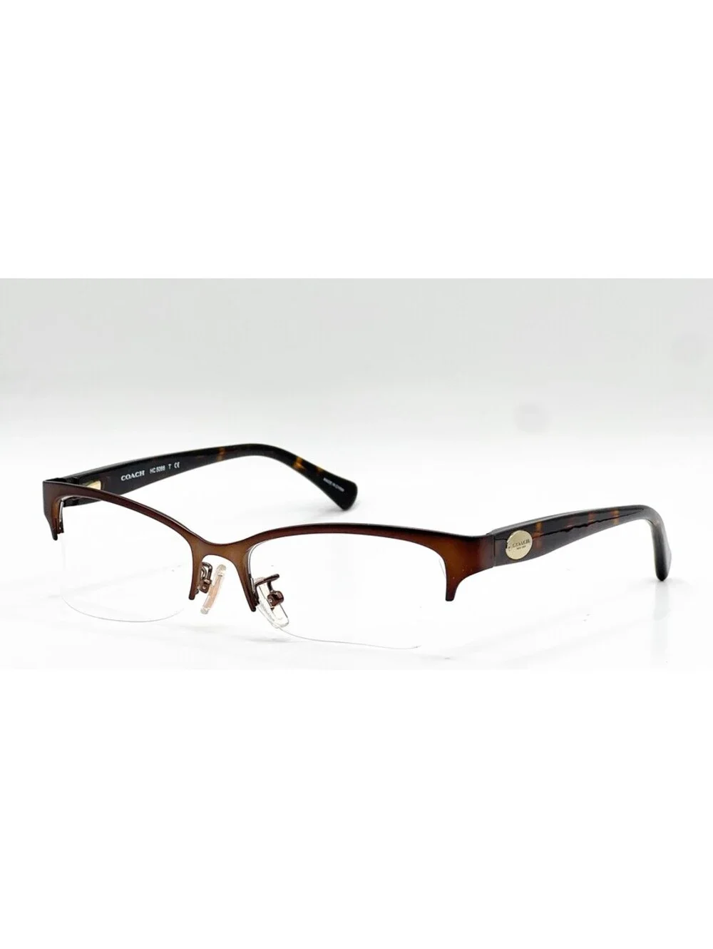 Coach HC 5066 9155 Satin Brown Dark Tortoise Cat Eye Eyeglass Frames 53-16-135